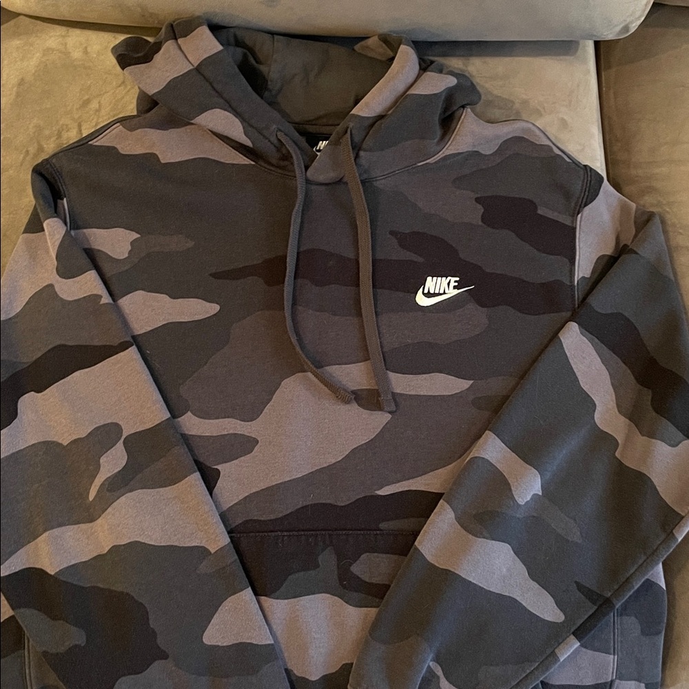 Nike Camo Black Gray Pullover Hoodie